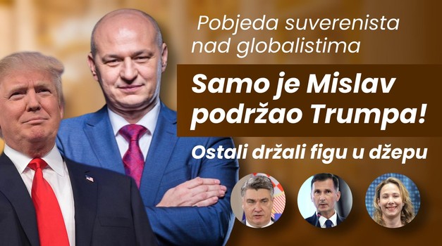 Jedino Kolakušić od kandidata javno podržao Trumpa pred izbore. Suverenisti cijelog svijeta slave, globalisti na aparatima!