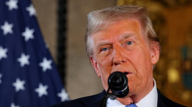 FILE PHOTO: U.S. President-elect Donald Trump delivers remarks at Mar-a-Lago in Palm Beach, Florida, U.S., December 16, 2024. REUTERS/Brian Snyder/File Photo Photo: BRIAN SNYDER/REUTERS