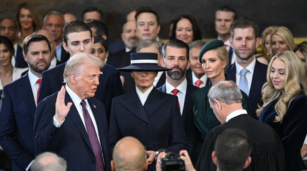 Donald Trump is sworn in as the 47th US President in the US Capitol Rotunda in Washington, DC, USA on January 20, 2025. Photo by SAUL LOEB/POOL/CNP/ABACAPRESS.COM Photo: CNP/ABACA/ABACA